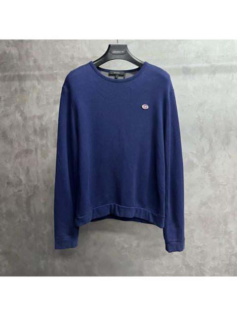 GUCCI Gucci Classic Blue Logo Crewneck Long-Sleeve Sweatshirt