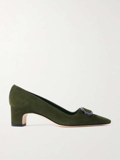 Fenix 50 buckled suede pumps Dark green