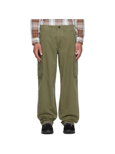 Burberry Green Cotton Cargo Trousers
