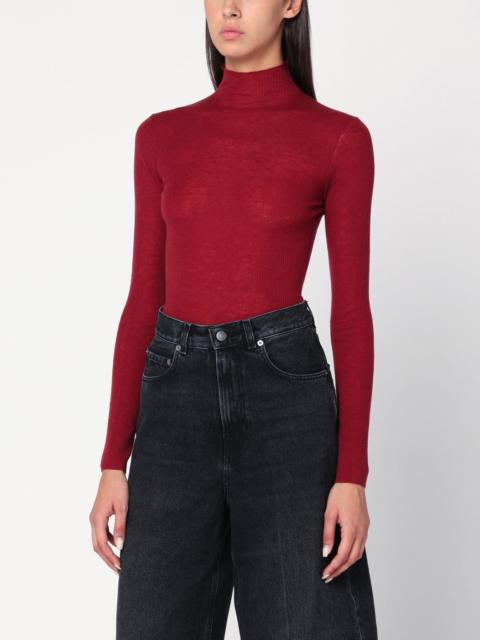 6397 Bordeaux semi-sheer turtleneck