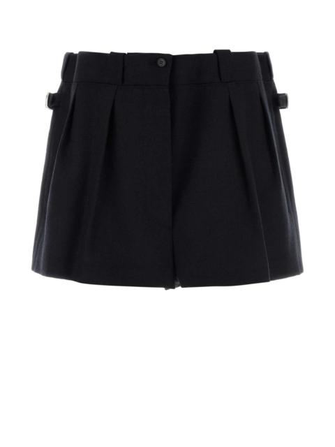 Prada Prada Women Midnight Blue Wool Shorts