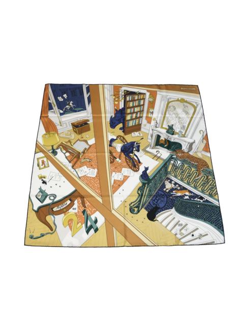 Hermès Hermes Mystere Au 24 Faubourg 90 Silk Square Scarf Multicolor