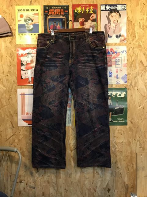 Japanese Brand - Printed Overprint Japan Jeans