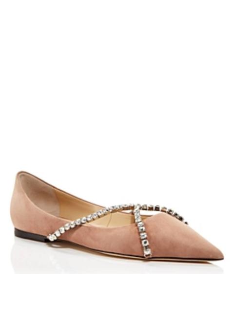 JIMMY CHOO Jimmy Choo Genevi Suede Ballerina Flats