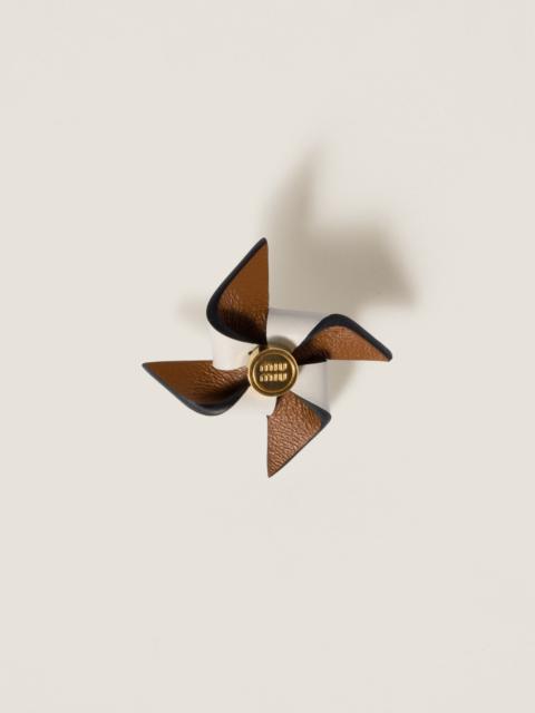 Miu Miu Leather pinwheel brooch