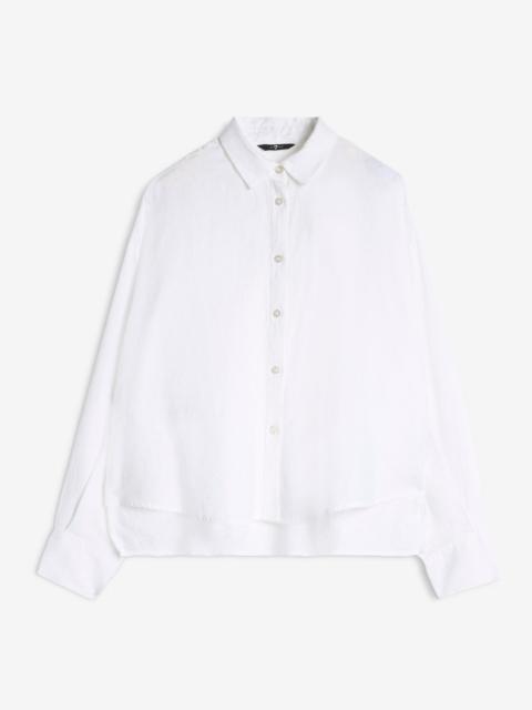 7 For All Mankind Linen Cropped Shirt in Optical White