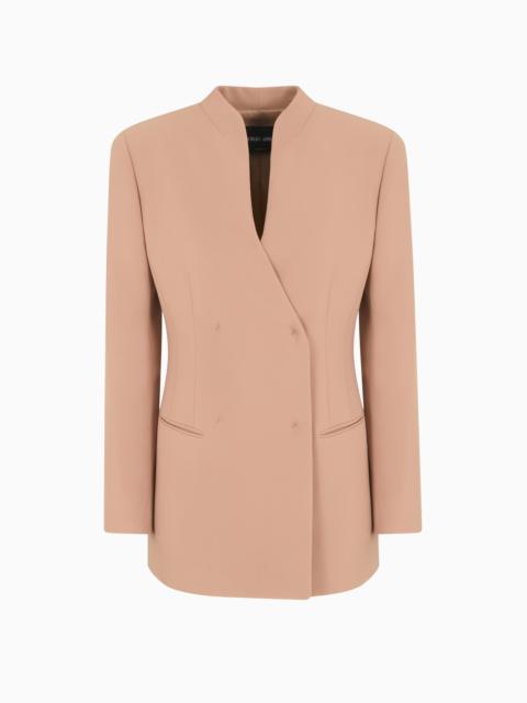 GIORGIO ARMANI DOUBLE-BREASTED JACKET IN SILK CADY