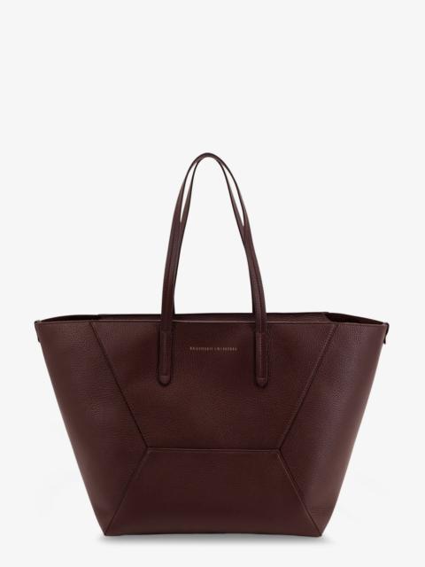 Brunello Cucinelli Bc Duo Hammered Leather Shoulder Bag