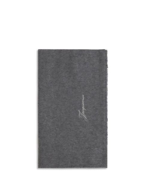 JACQUEMUS Jacquemus Tailleur Wool Scarf Dark Grey