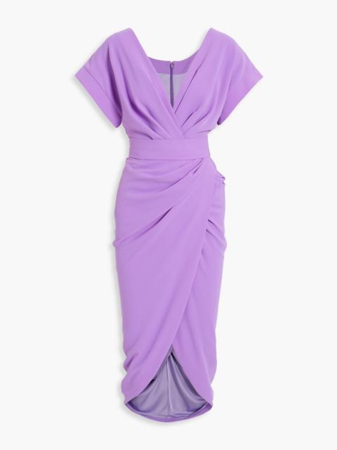 Other Designers Belted draped crepe dress