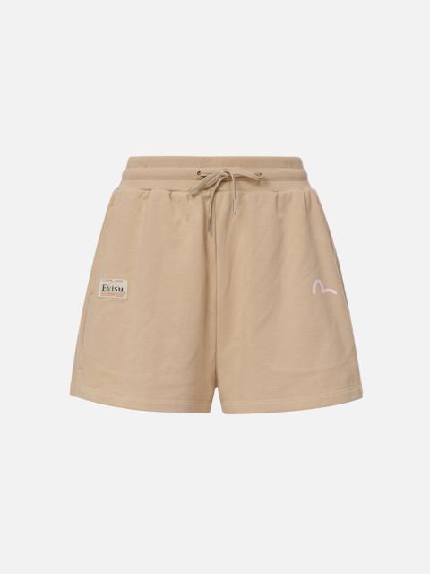 EVISU Seagull and Logo Print Sweat Shorts