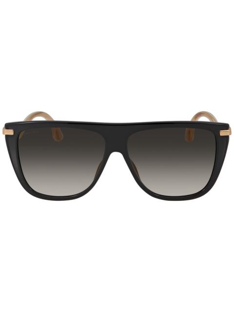 JIMMY CHOO Jimmy Choo Gray SF Gold Browline Ladies Sunglasses SUVI/S 0807/FQ 58