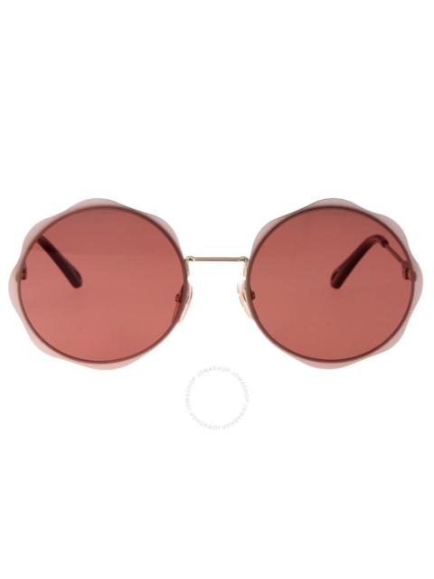 Chloe Burgundy Round Ladies Sunglasses CH0202S 003 61