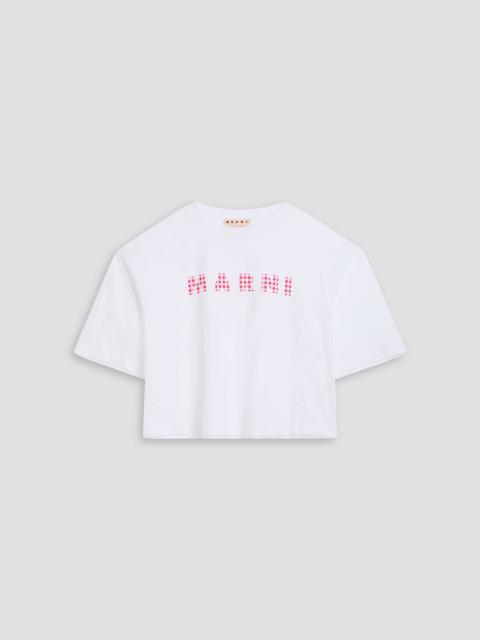 Marni Cropped printed cotton-jersey T-shirt