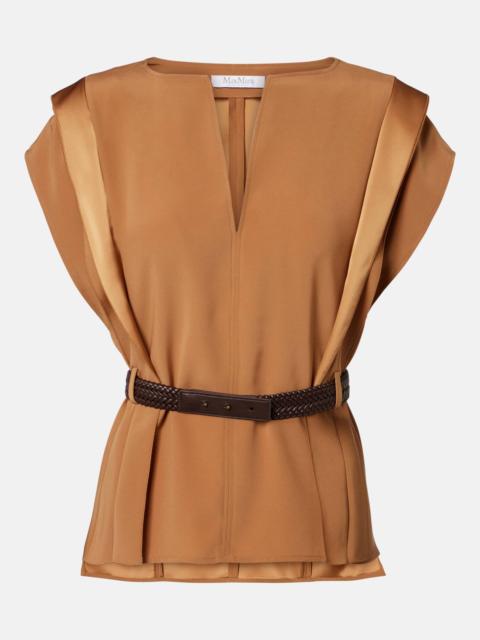 Max Mara Belted crêpe top