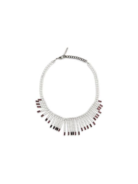 Alessandra Rich Alessandra Rich Crystal Fringe Necklace Purple Silver