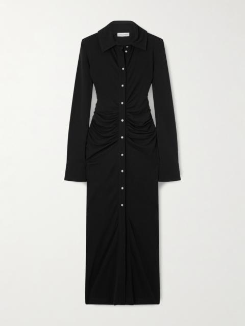 Altuzarra Claudia Crystal-embellished Ruched Jersey Midi Dress