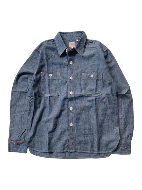 Sugar Cane - Sugarcane X Beams Boy Japan Denim Chambray Work Shirt Size S
