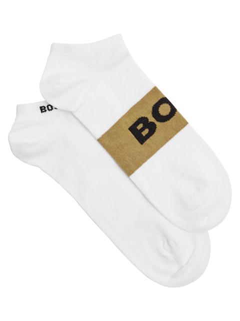 Logo-intarsia cotton-blend socks - set of two