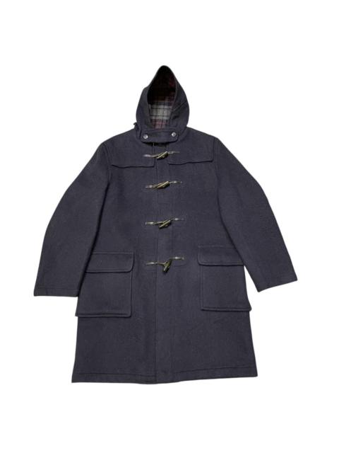 GLOVERALL Vintage Gloverall Duffle Coat Navy Blue with Tartan Lining