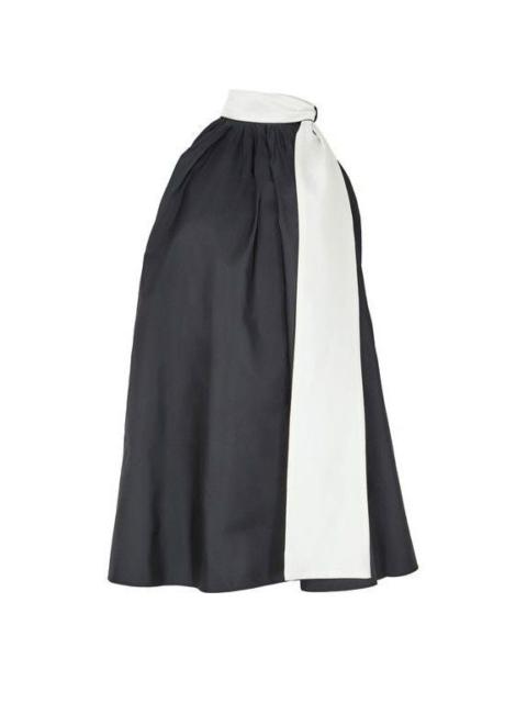 Max Mara MAX MARA Beber Contrast Bow Black Silk Mini Dress New & Aut