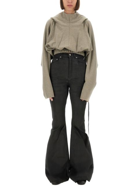 Rick Owens DRKSHDW FELPA CROPPED HOODED TUNIC