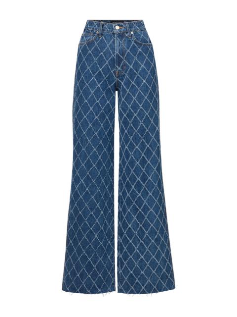 VERONICA BEARD TAYLOR DIAMOND PRINTED WIDE LEG JEAN