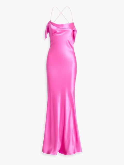 Other Designers Draped silk-satin gown