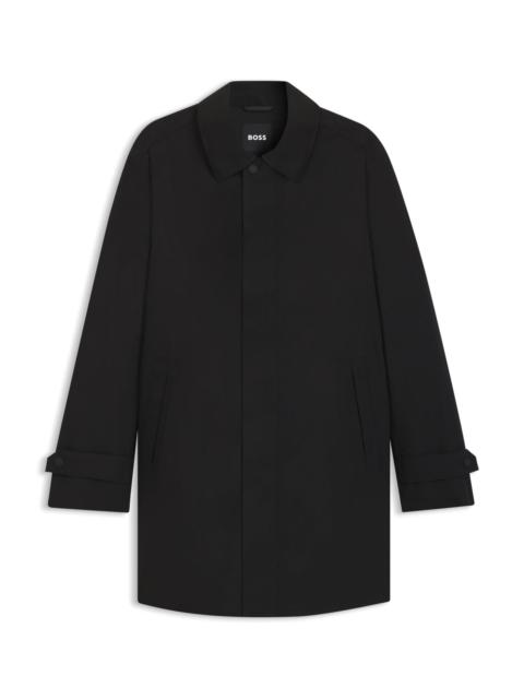 BOSS WATER-REPELLENT TAILORED COAT WITH CONCEALED ZIPPER