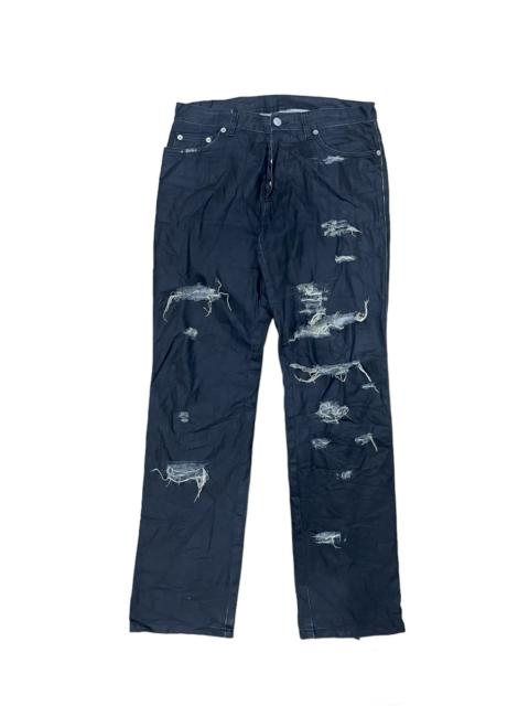 Raf Simons era Jil Sander Waxed Distressed Denim Pant