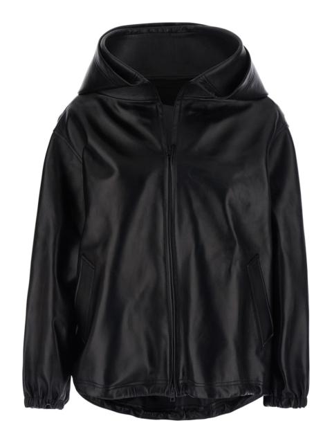 BALENCIAGA Balenciaga Women Smooth Leather Relaxed Hoodie