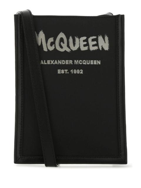 ALEXANDER MCQUEEN Black Fabric Mini Edge Crossbody Bag