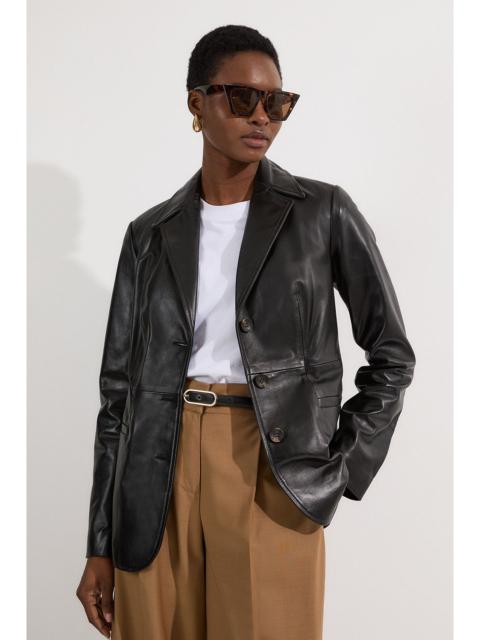 KAREN MILLEN Leather Tailored Single Breasted Blazer