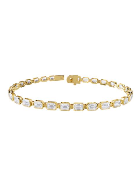 Other Designers Diamond2Deal 18k Vermeil Plated Silver 7.75 Ct Radiant Cut Lab Grown Diamond Tennis Bracelet 7" VVS-