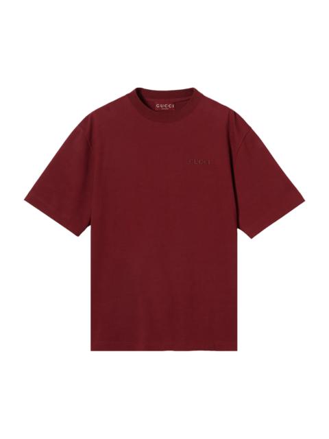 Gucci Embroidered Jersey T-Shirt 'Rosso Ancora'