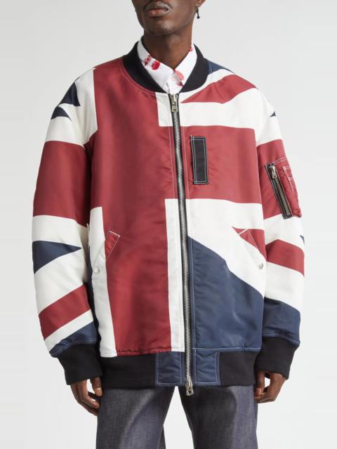 Union Jack Gusset Sleeve Nylon Flight Jacket