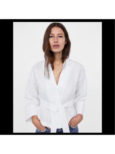 Other Designers Zara linen wrap blouse