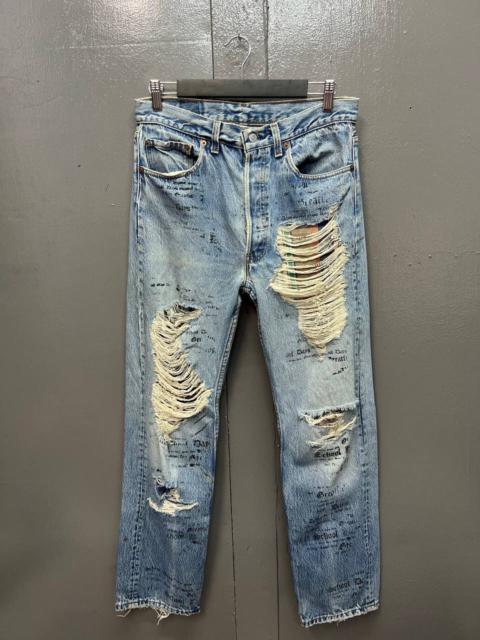 Other Designers Vintage - VINTAGE LEVIS SINGLE R BUTTON 544 DISTRESS JEANS