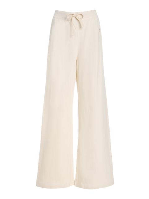 ÉTERNE Cotton Wide-Leg Sweatpants ivory