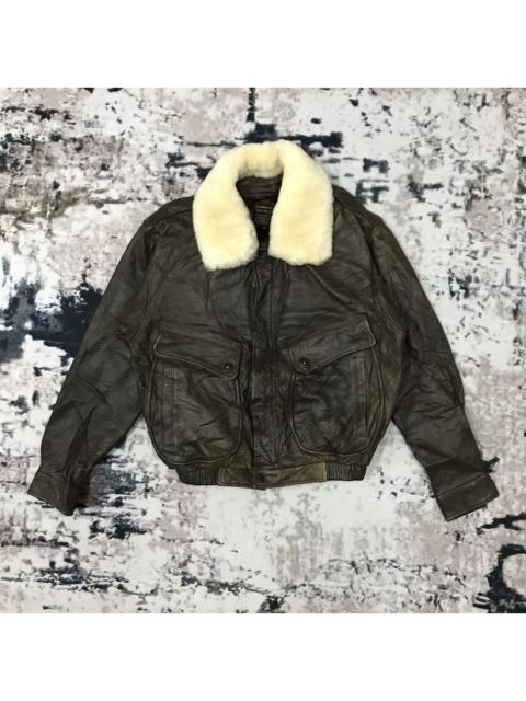 Other Designers Vintage U.s Armed Force Aviator Leather Jacket Sherpa