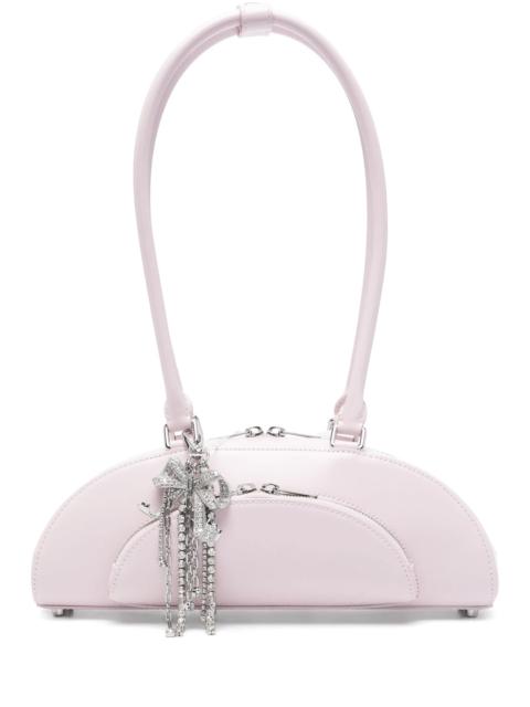 self-portrait Lilac Leather Curved Charm Shoulder Bag