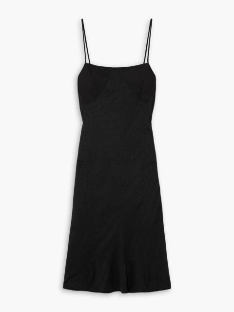 Jil Sander Lace-paneled satin midi dress
