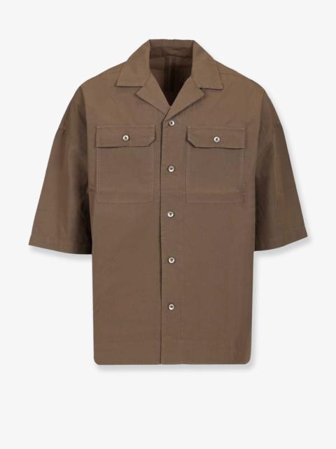 Rick Owens DRKSHDW DRKSHDW Tommy Organic Cotton Shirt Brown