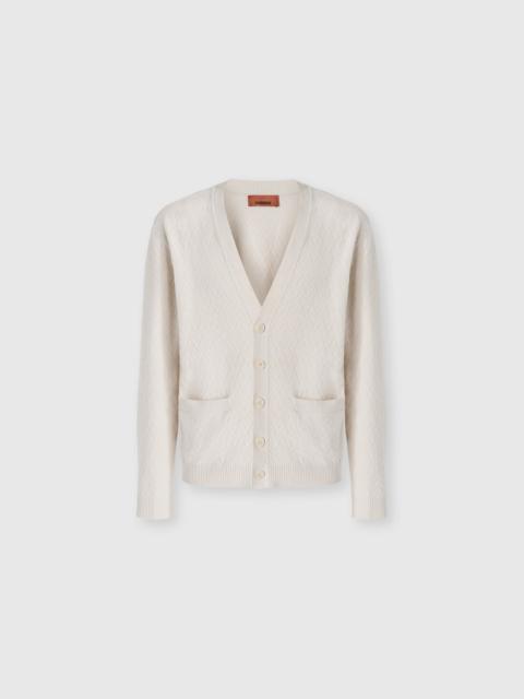 Missoni Wool and cotton chevron cardigan with pockets