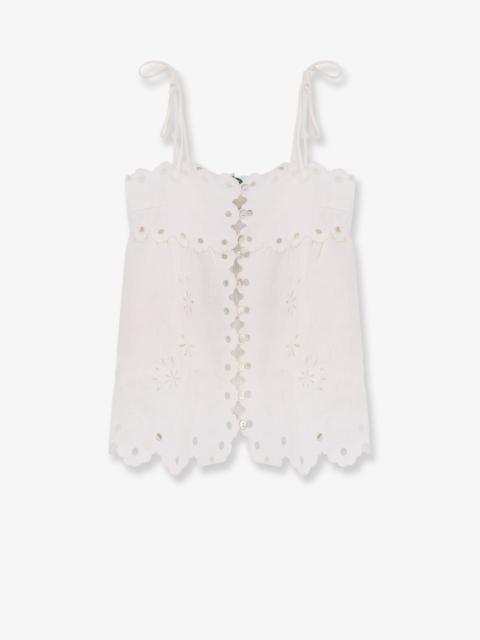 FARM RIO - Farm Rio Perforated Linen Top