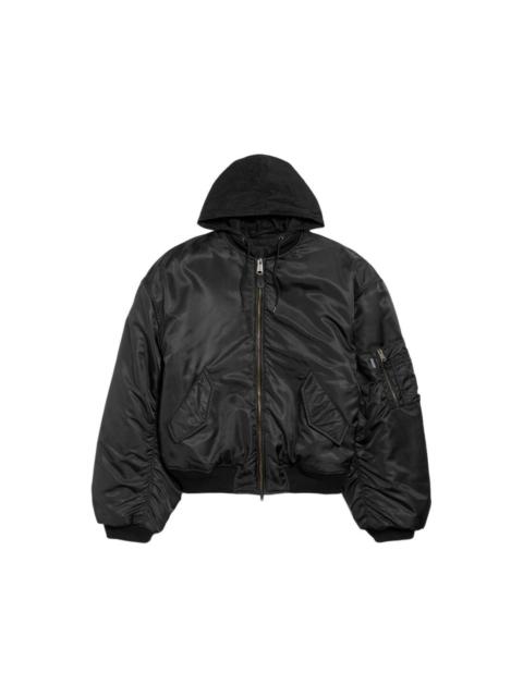 BALENCIAGA BALENCIAGA $3550 Black hooded Bomber Jacket New & Authentic