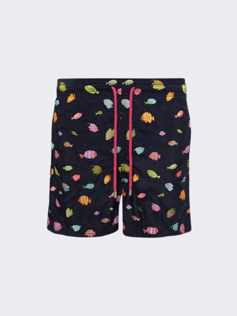 Vilebrequin Embroidered Fishy Dance Swimshorts Bleu Marine