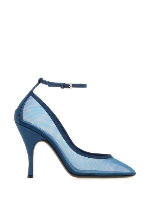 Alaïa Alaia Women Cerulean Blue Mesh Pumps