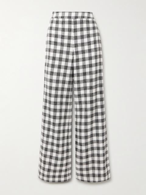 Cara Cara Mayflower Gingham Cotton-blend Wide-leg Pants