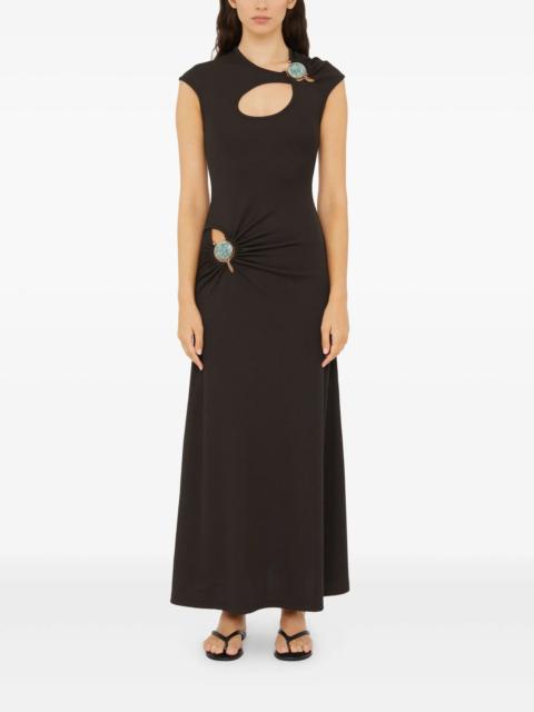 CHRISTOPHER ESBER hollow mineral stone maxi dress